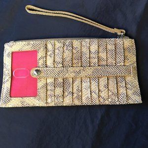 Hobo International Wristlet Wallet Leather Snake